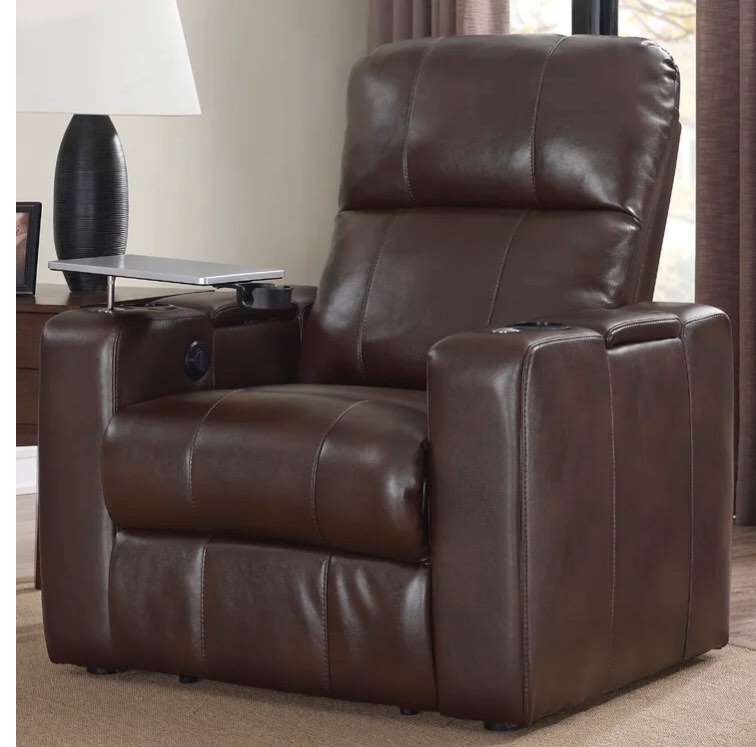 Staciee 38" Wide Faux Leather Power Home Theater Recliner