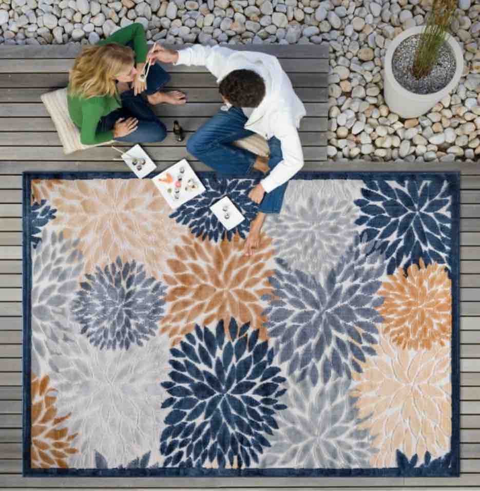 CAMILSON Spring Exotic Tropical Easy-Cleaning Non-Shedding Washable Outdoor Indoor Area Rug Orange 5x7