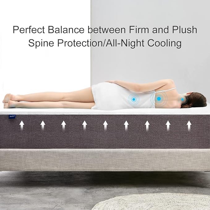 SBR-D-12Q4 molblly matress Molblly King Memory Foam Mattress in a Box, Fiberglass Free,Breathable Comfortable Mattress for Cooler Sleep Supportive & Pressure Relief, King Size Bed, 76" X 80" X 12", 12 