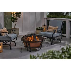 NB-FFP30-Copper Hampton Bay 34 in. Whitlock Cast Iron Fire Pit