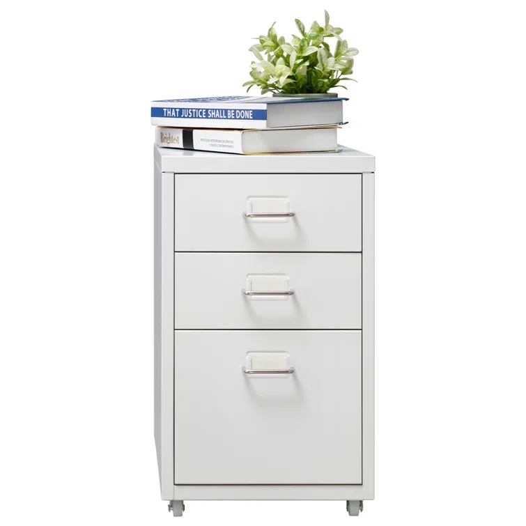 Kasydi 3 Drawer Storage Drawer with Locking Wheels (Open Hardware)