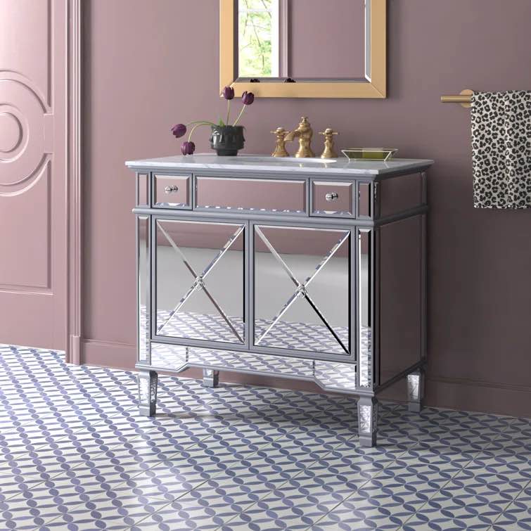 Briggs 36'' Single Bathroom Vanity with Stone Top ( top broken )