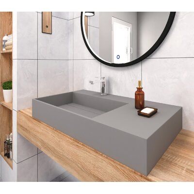 Boyter 35.4'' Wall Mounted Single Bathroom Vanity with Solid Surface Top Boyter 36'' Wall Mounted