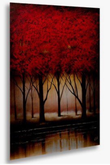 'Serenade in Red' Painting Print on Metal