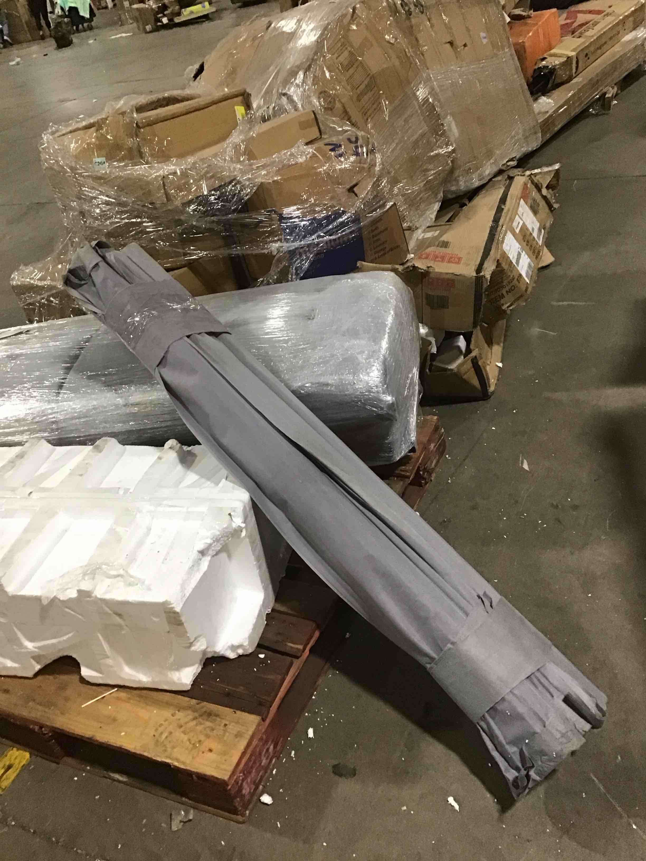 GRAY UPHOLSTERED BED SUPPORTS. full/queen