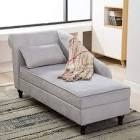 Yongqiang Storage Chaise Lounge Indoor Upholstered Sofa Recliner Lounge Chair for Living Room Bedroom Gray Velvet (Left Armrest) similar to lock photo