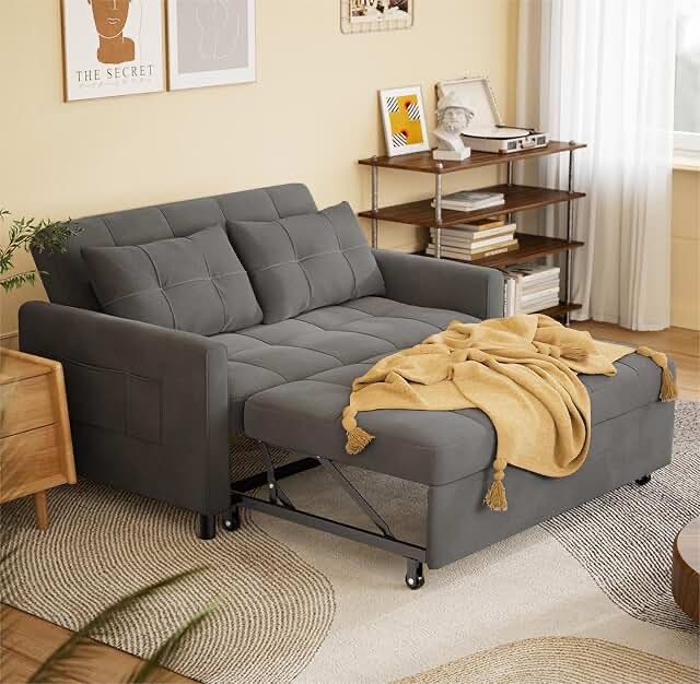 wayfair  gray sofa bed   incomplete as is