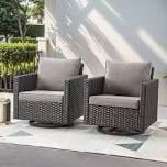 Casa living wicker swivel club chair curved arm 1pc only