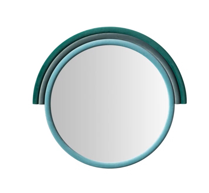 Lally Round Solid Wood Wall Mirror