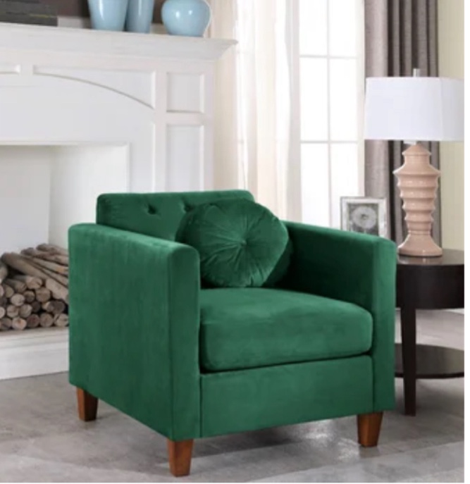 Prady 81.026Cm Wide Tufted Velvet Armchair(incomplete missing pieces )