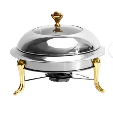 Stainless Steel Chafing Dish Food Warming Tray for Barbecue, Camping, Trips 20cm
