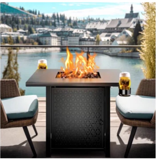 Fire Pits Table Outdoor fireplace Propane  Gas Fire Pit, 50,000 BTU Steel Fire Table