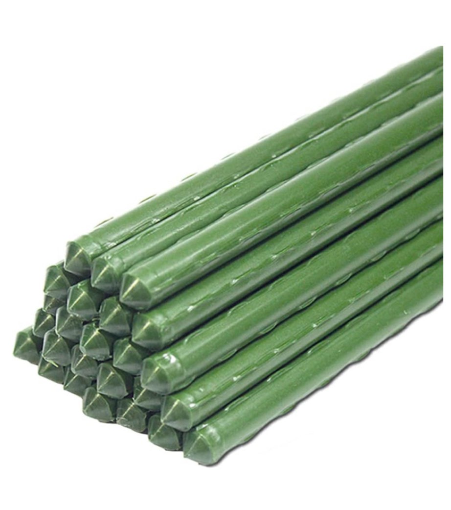 YIDIE Sturdy Metal Garden Plant Stakes 4 Ft Plastic Coated Steel Plant Sticks,Pack of 25