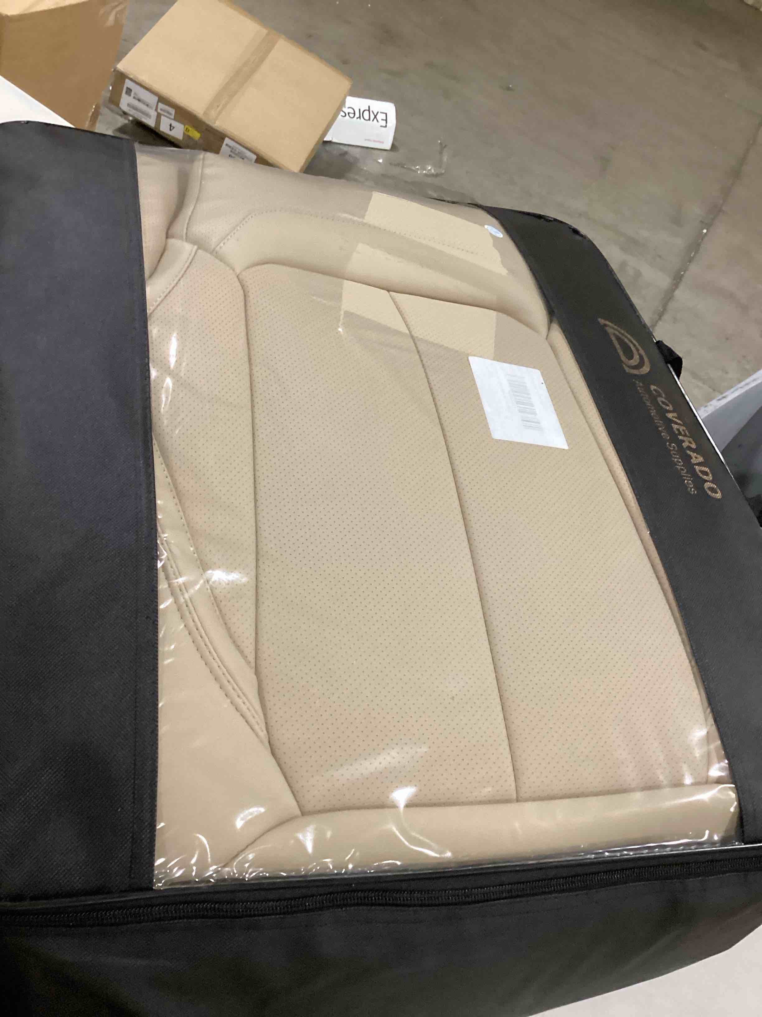 Coverado Front and Rear Seat Covers 5 Pieces, Universal Seat Covers for Cars, Waterproof NAPPA Leather Car Seat Protectors Full Set, Universal Auto Interior Fit for Most Sedans SUV Pick-up Truck Beige Beige Full Set