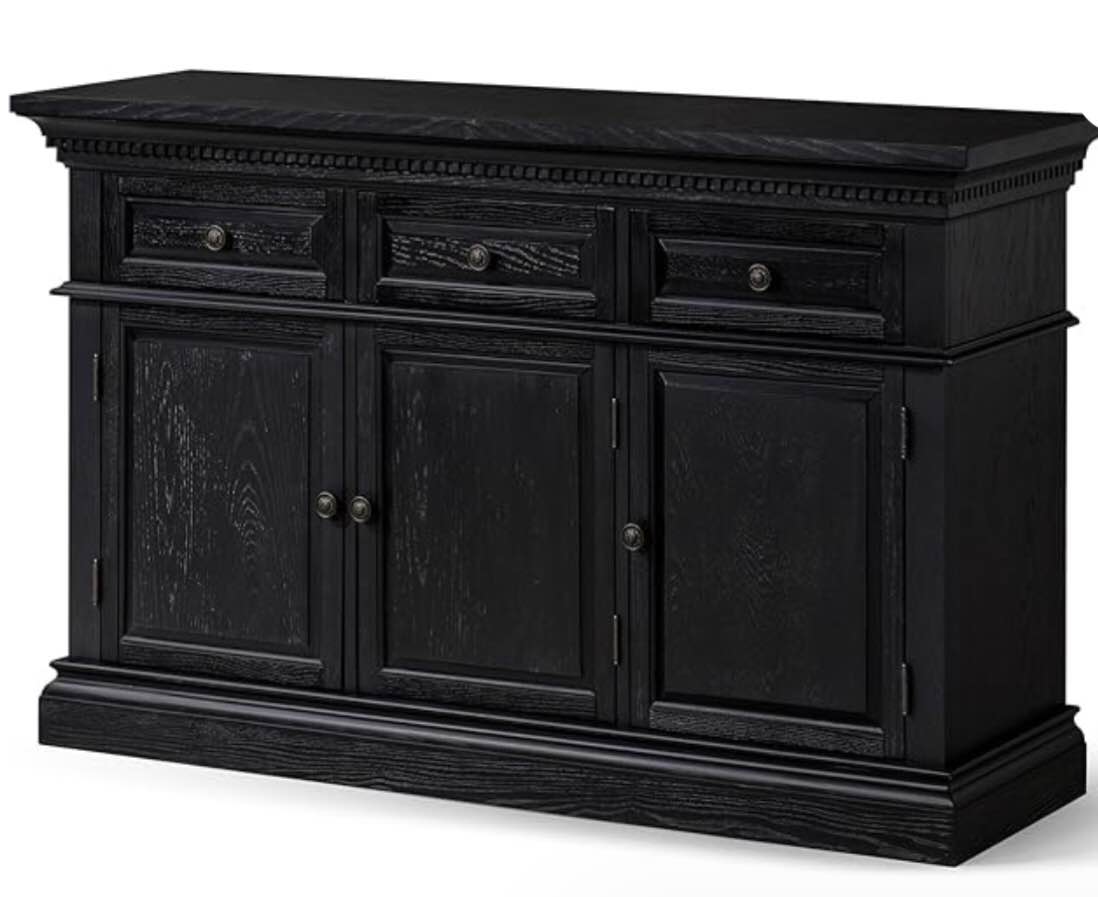 Maven Lane Theo Traditional Wooden Sideboard in Antiqued Black Finish (Incomplete Box 2 ) (Only Bottom)