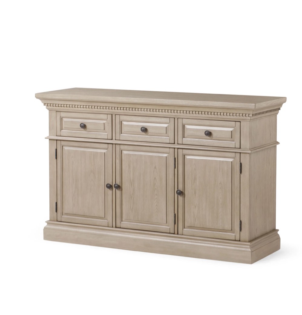 Maven Lane Theo Traditional Wooden Sideboard in Antiqued Grey Finish (Incomplete Box 1) (Only Top )