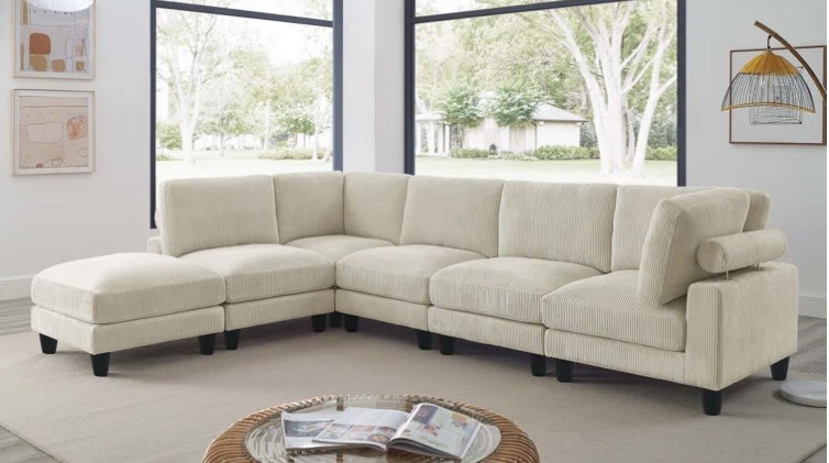 (incomplete)Avaah Reversible Modular Corner Sectional with Ottoman