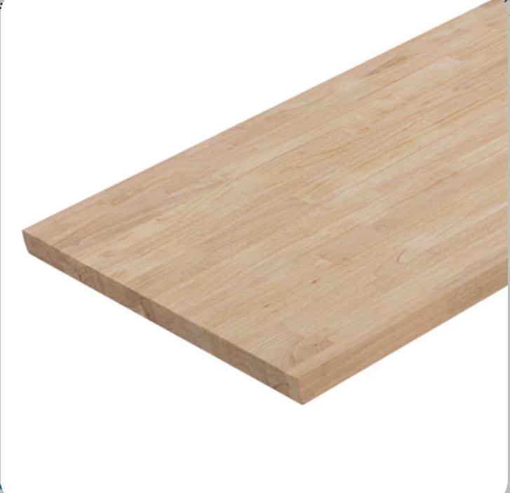 Bartlum Unfinished Sturdy Solid Hevea Wood Block Countertop for Workbenches