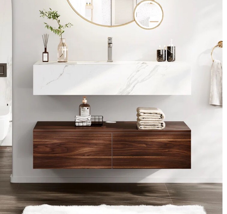 Alivn 39.4'' Single Bathroom Vanity with Stone Top, (incomplete stone top only)