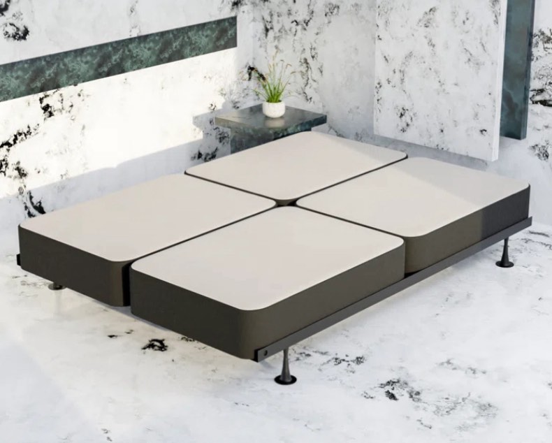 Lunceford Split Wood Fully Assembled Traditional Box Spring/Foundation for Mattress, Black, (incomplete, missing pieces)