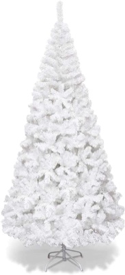 Goplus 6ft White Christmas Tree, Unlit Artificial Christmas Pine Tree with 650 PVC Branch Tips, Foldable Metal Stand, Indoor Xmas Full Tree for Office Home Store Party Holiday Decor(similar to the photo)