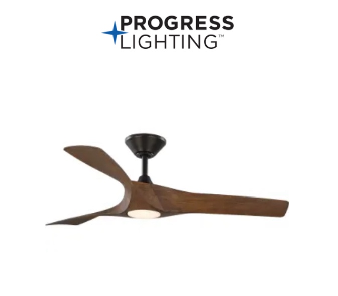 Progress Lighting Ryne 52" 3 Blade LED Outdoor Ceiling Fan with DC Motor and Remote Control
