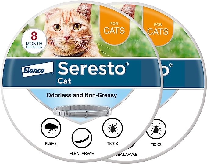Seresto Cat Vet-Recommended Flea & Tick Treatment & Prevention Collar for Cats, 8 Months Protection | 2-Pack 2 Pack Cat Only