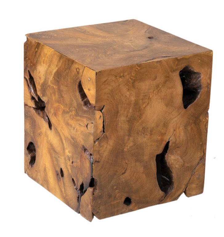 Burl Organic Side Table, Medium Brown