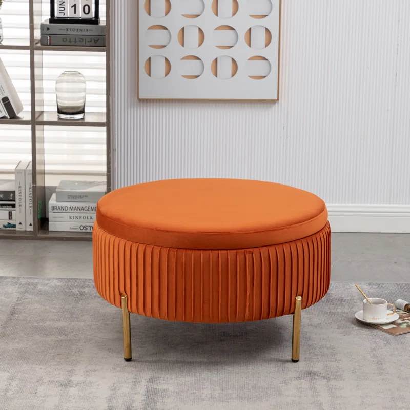 Mariantonietta Upholstered Round Storage Ottoman
