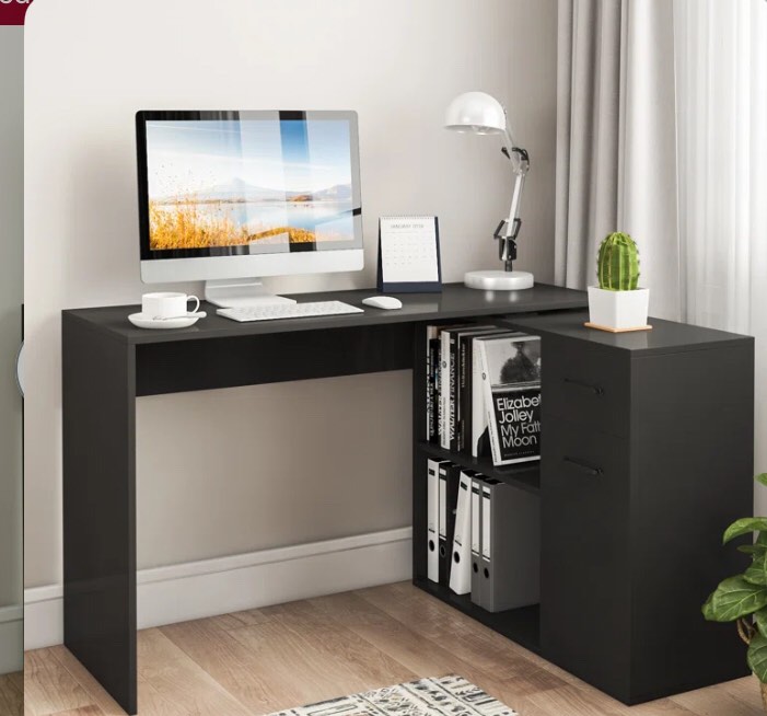 Selena L-Shaped Computer Desk With 4 Storage