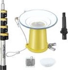 Dreyoo Light Bulb Changer for High Ceilings and Recessed Lights w/ 3 to 12 ft Telescopic Extension Pole, Suction Cup Light Bulb Changer Ceiling Lightbulb Removal Tool, Yellow