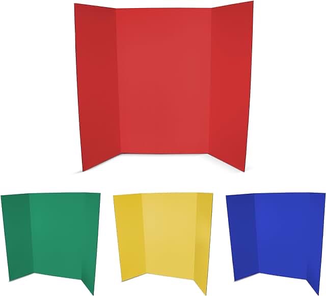 Flipside Products 36� x 48� Project Boards for Presentations, Science Fair, School Projects, Event Displays and Trifold Picture Board, Proudly Made in USA - Assorted Colors - 4 Pack