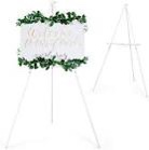 VISWIN 63" Wooden Tripod Display Easel Stand for Wedding Sign, Poster, A-Frame Artist Easel Floor with Tray for Painting, Canvas, Foldable Easel - Gold