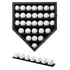 Baseball Display Frame Case Baseball Shadow Box Wall Cabinet Baseball Holders for 30 Balls Display with Lockable Anti Fade UV Protection Acrylic Door for Homerun and Collector Autograph Balls, Black