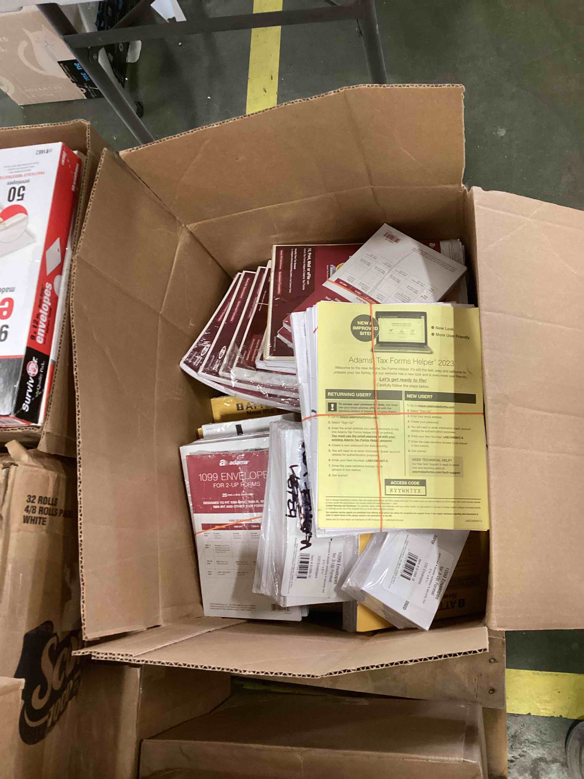 Box of 2023 Assorted Tax Forms and Envelopes 