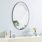 SCWF-GZ 20x30 Oval Mirror Round Full Length Wall Mounted Hanging or Against Wall Metal Frame Dressing Make-up Mirrors for Entryway Bedroom Bathroom Living Room 30 20 inch Black Black Oval(30x20)