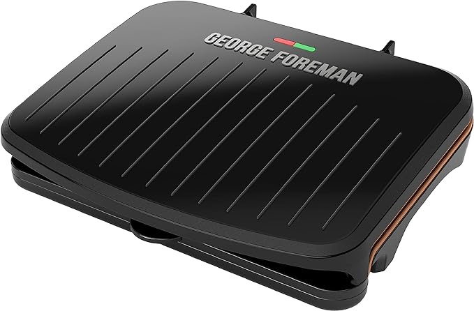 George Foreman 5-Serving Classic Plate Electric Indoor Grill and Panini Press, Black GRS075BC