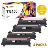 TN450 Black Toner Cartridge High Yield Replacement for Brother TN450 TN420 HL-2240 2270dw HL-2280DW MFC-7360 7460DN 7860DW DCP-7060 7070DW 7065DN 4-PACK