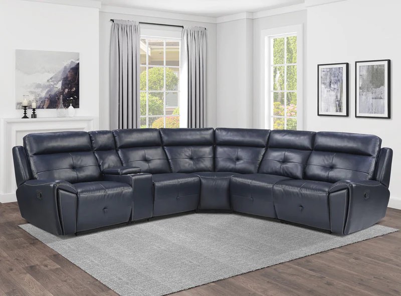 **INCOMPLETE**Homelegance Furniture Avenue Corner Seat in Navy 9469NVB