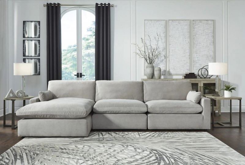 **INCOMPLETE** Sophie 3-Piece Sectional With Left Arm Facing Corner Chaise In Cloud