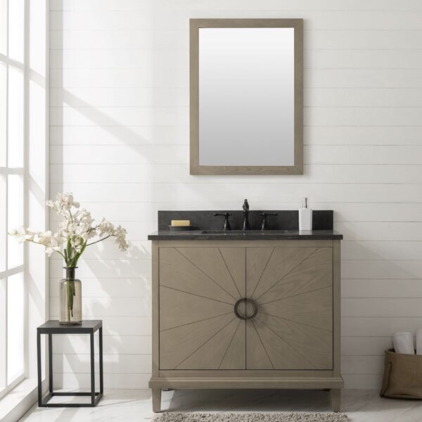Legion Furniture 36" Antique Gray Oak Vanity with Blue Limestone Top -WLF7040-36-AGO-BS