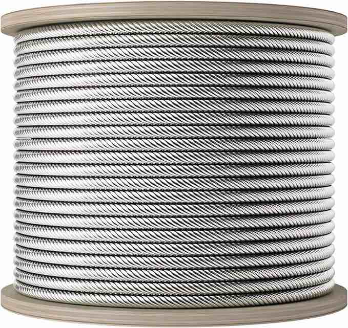 LuckIn Thickened 1/4 Stainless Zipline Cable, 6400lbs