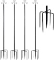 addlon 4Pack 10FT String Light Poles for Outdoor String Lights, Waterproof Harder Metal Outdoor Poles for Hanging String Lights for Patio, Garden, Bistro, Wedding, Parties - Black