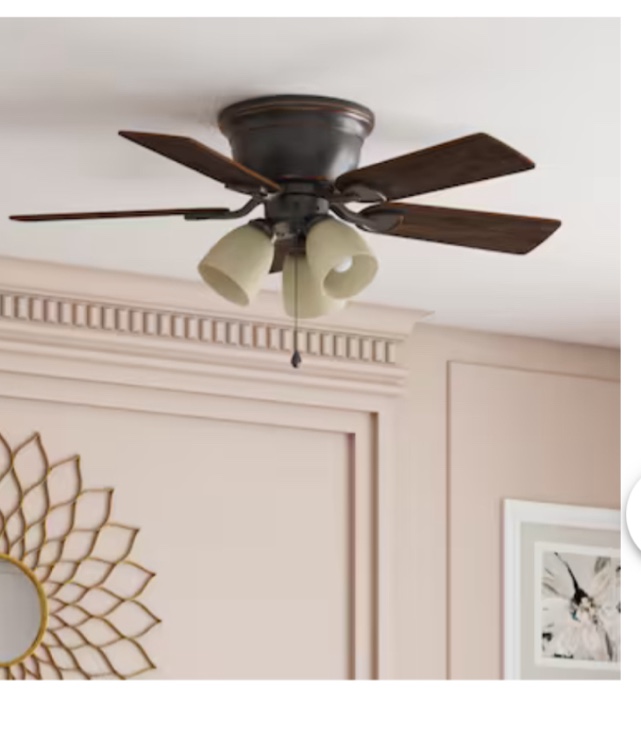 Harbor Breeze Centreville 42-in Oil-Rubbed Bronze Indoor Flush Mount Ceiling Fan