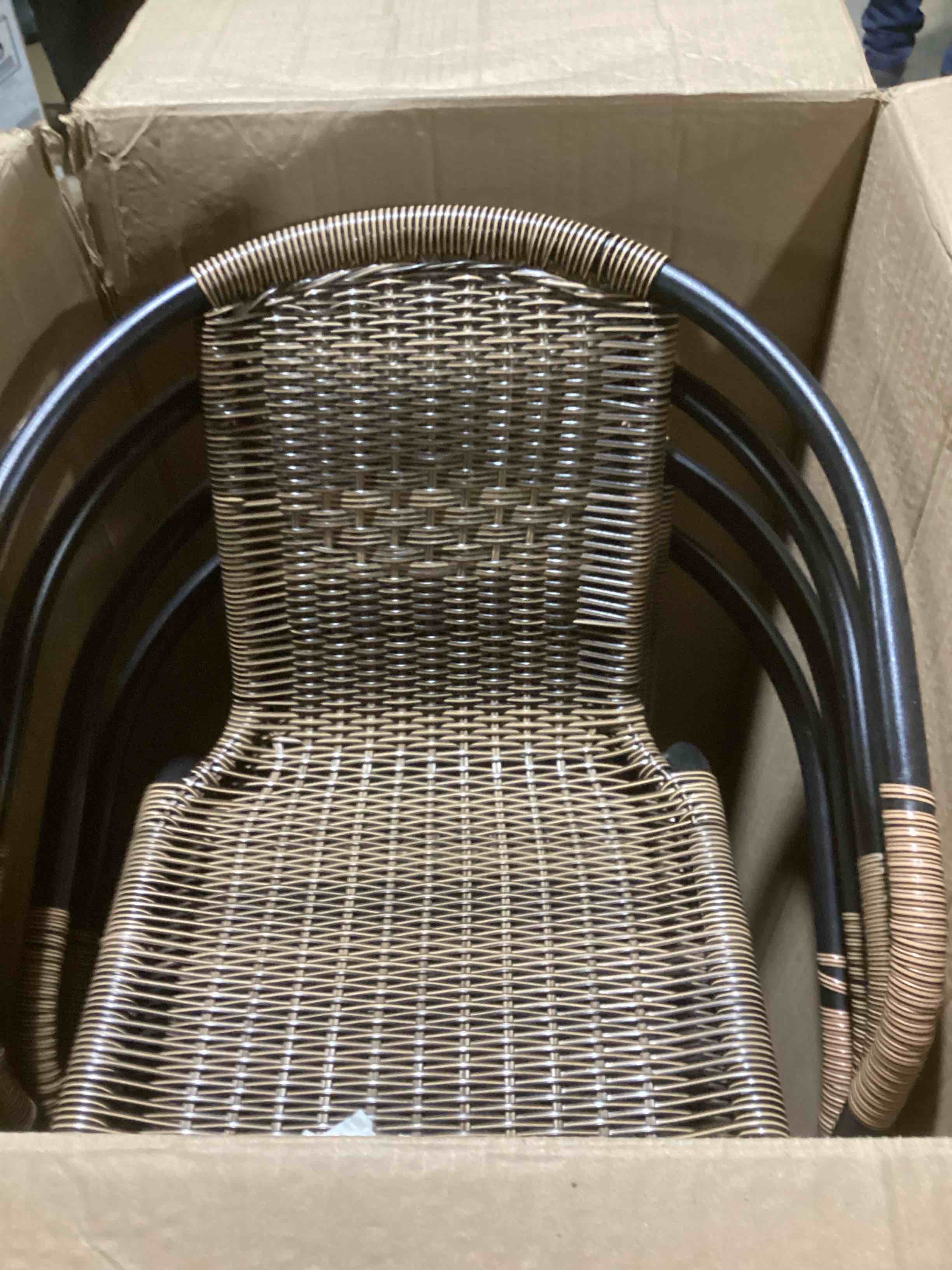 Arthor Rattan Indoor/Outdoor Stacking Restaurant Chairs