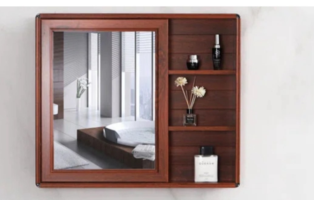 Kuriko 28.34'' Bathroom Vanity Set with Ceramic Top with Mirror Cabinet( incomplete broken glass)