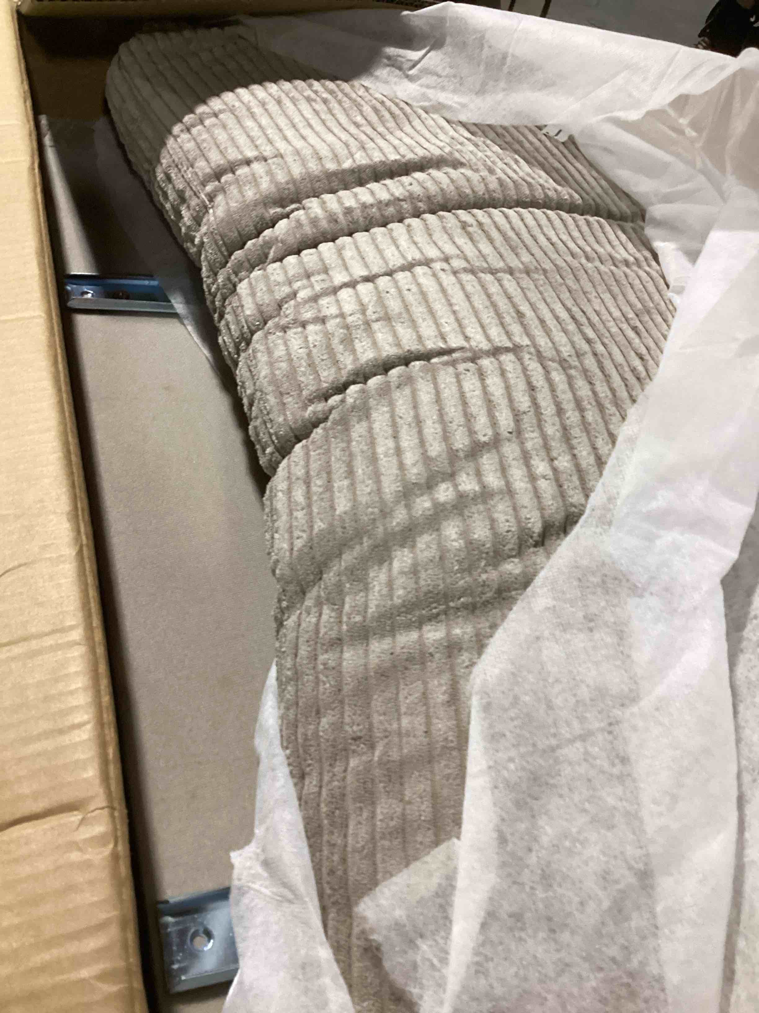 Forkey Oversized Corduroy Sectional Sofa,L Shaped Cloud Couch with USB Charging Port,Cup Holder