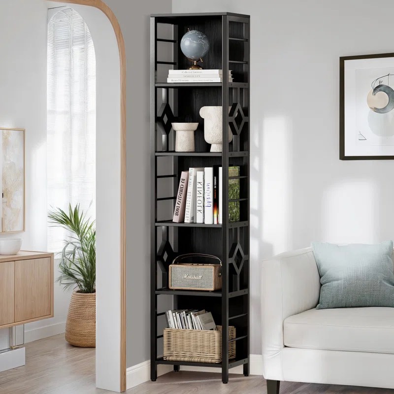 Cloretta 68.9” H X 11” W 5-Tier Etagere Bookcase