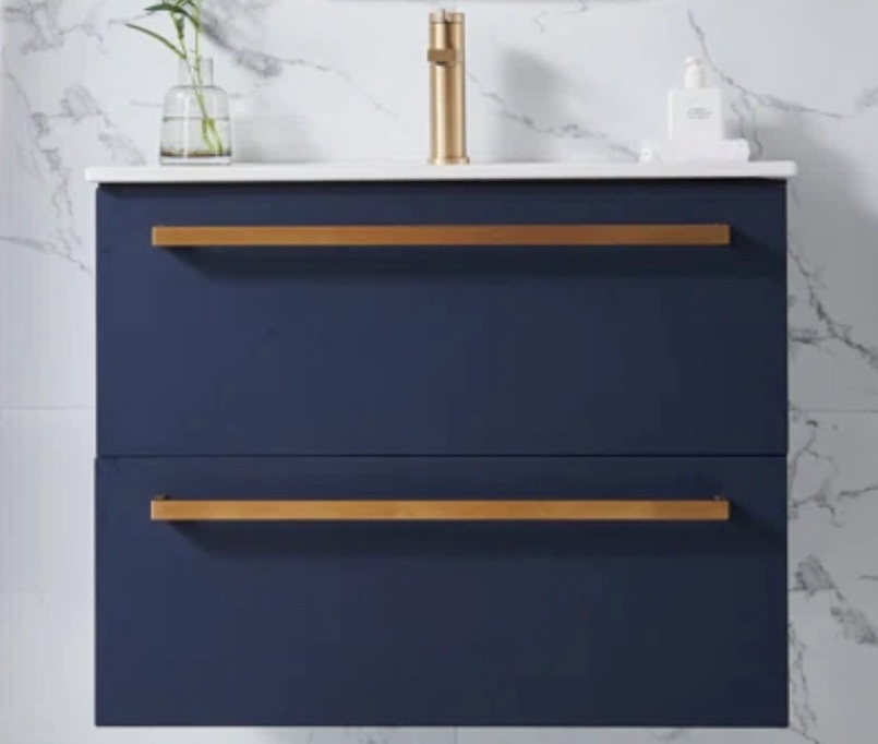Magdaly 30” Blue Modern Wall Mount (incomplete 1 box only consisting of ceramic sink)