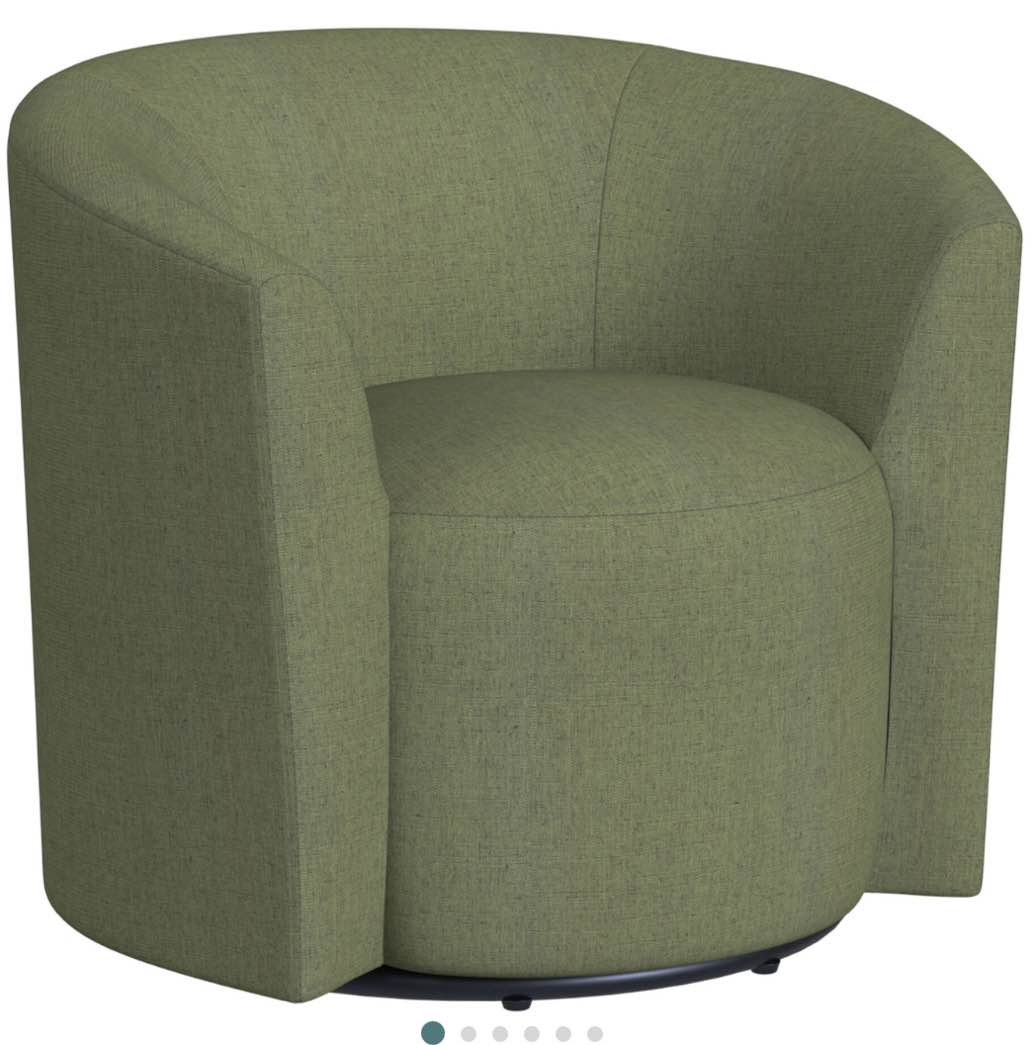 Clarence Green Woven Barrel Back Upholstered Swivel Chair